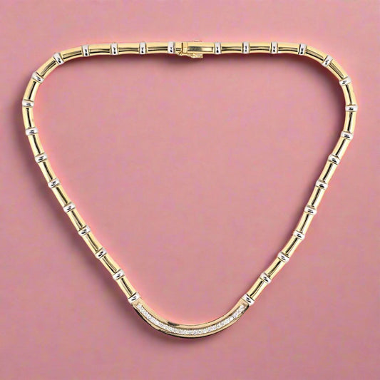 Diamond Bar Link Necklace