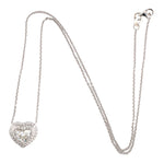 Estate Diamond Heart-Shaped Cluster Pendant Necklace