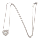Estate Diamond Heart-Shaped Cluster Pendant Necklace