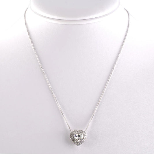 Diamond Heart-Shaped Cluster Pendant Necklace