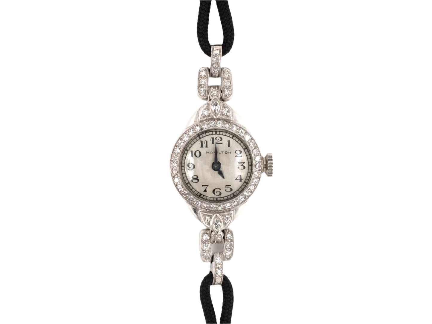 Estate Hamilton for Katz & Ogush Diamond & Platinum Watch