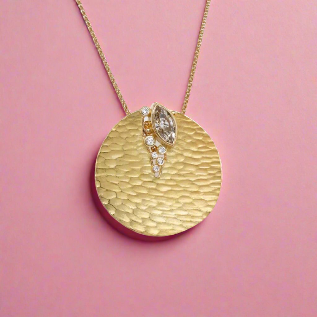 Marquise Brown Diamond Crevasse Pendant Necklace