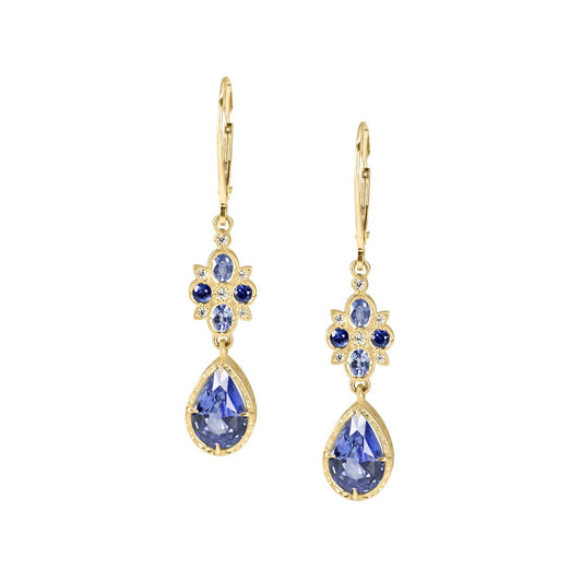 Adel Chefridi Sapphire & Diamond Floral Charm Earrings