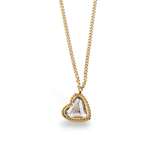 Amáli Bezel-Set Diamond Heart Pendant Necklace