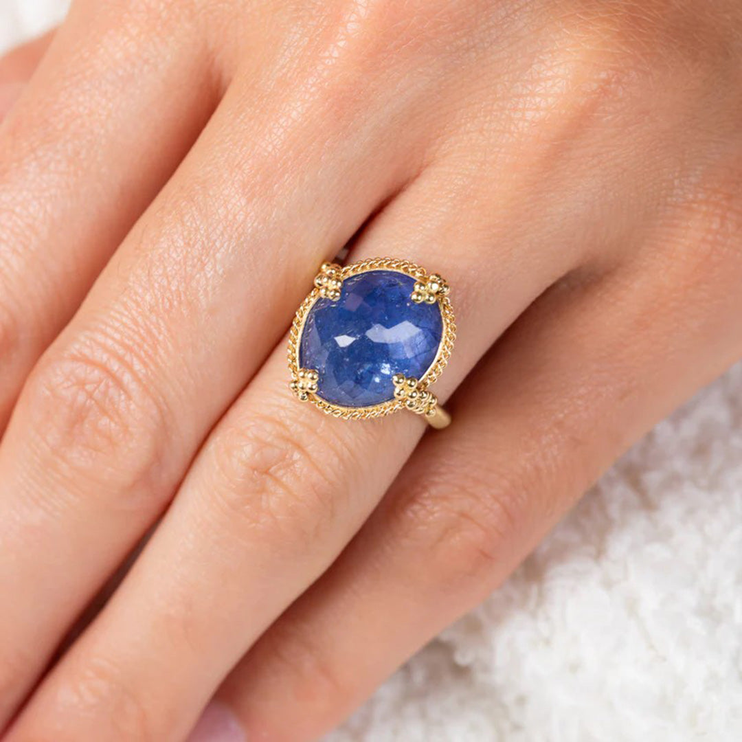 Blue Ink Tanzanite Ring