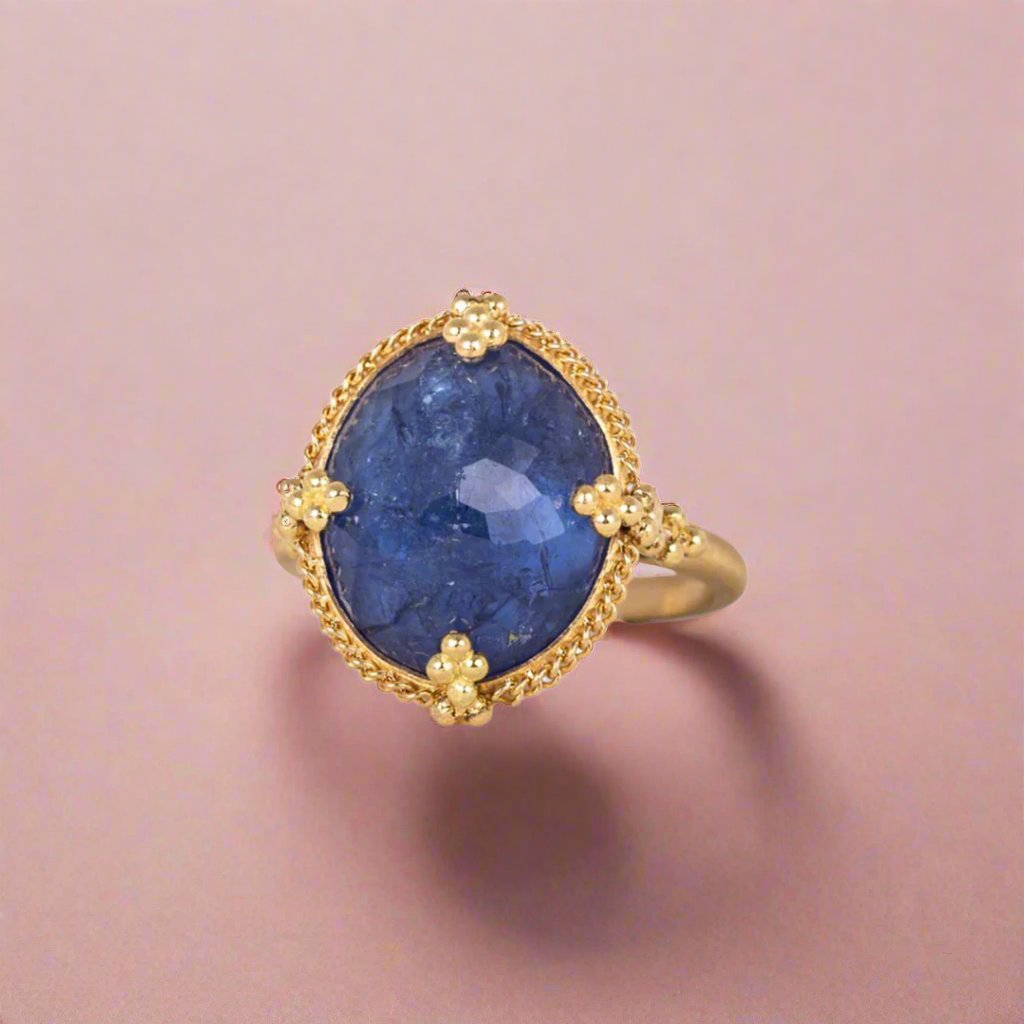 Blue Ink Tanzanite Ring