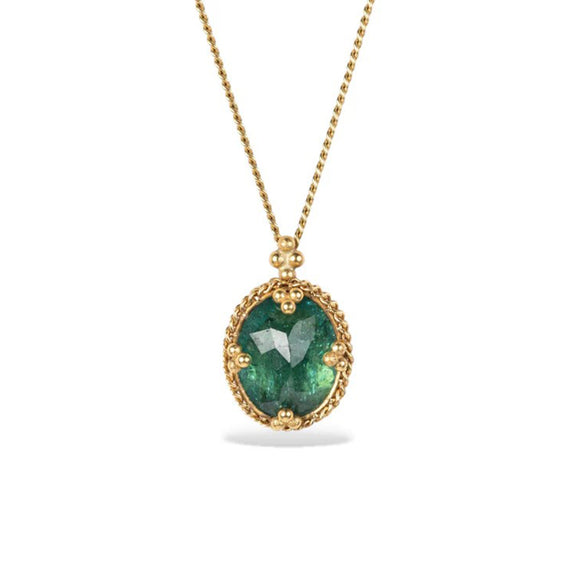 Amáli Forest Green Tourmaline Pendant Necklace