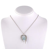 Diamond & Jadeite Bleeding Heart Pendant Necklace