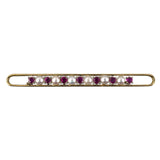 Estate Ruby & Pearl Elongated Open Bar Pin