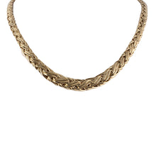 Estate Tiffany Hollow Woven Gold Tapered Necklace