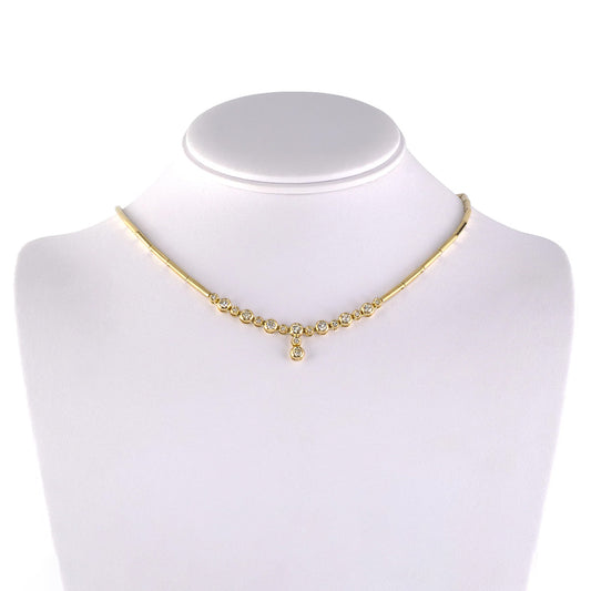 Diamond Drop Center Bar Link Necklace