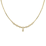 Estate Diamond Drop Center Bar Link Necklace