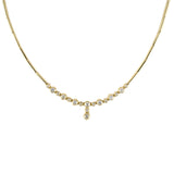 Estate Diamond Drop Center Bar Link Necklace