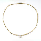 Diamond Drop Center Bar Link Necklace