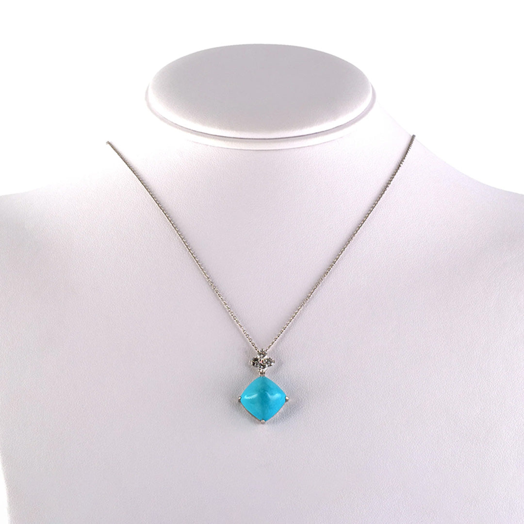 Sugarloaf Turquoise & Diamond Pendant Necklace