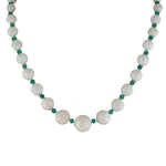Estate Opal & Green Onyx Graduated Bead Necklace