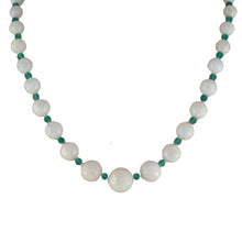 Estate Opal & Green Onyx Graduated Bead Necklace