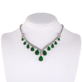 Diamond & Jadeite Tapered 'V' Festoon Necklace