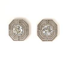 Estate Diamond Octagonal Merry Widow Earrings