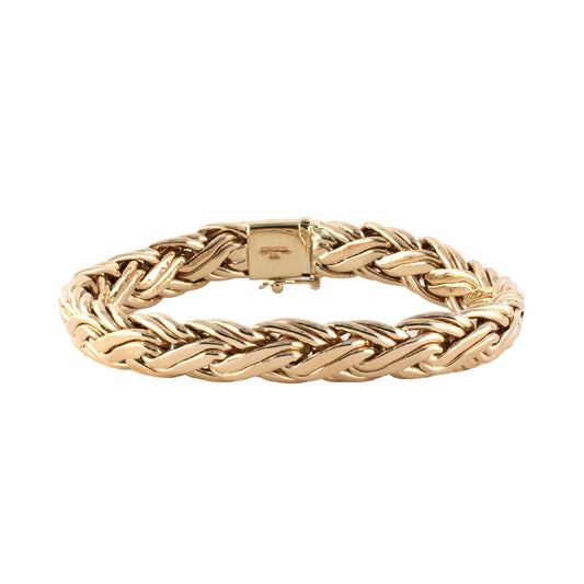 Estate Tiffany Hollow Woven Gold Bracelet