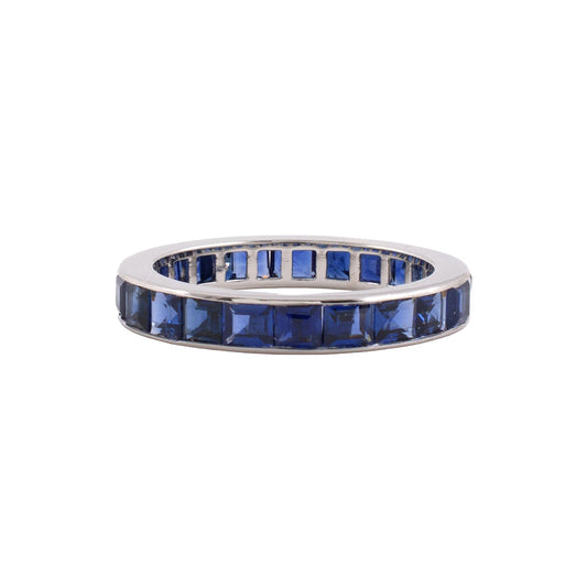 Platinum Sapphire Channel Set Eternity Ring