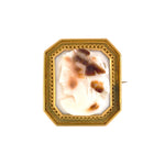 Estate Victorian Stone Cameo Framed Pin
