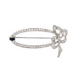 Estate Art Deco Diamond & Sapphire Bow Pin