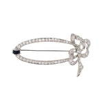 Estate Art Deco Diamond & Sapphire Bow Pin
