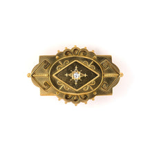 Estate Victorian Etruscan Revival Carved Picture Locket Pin