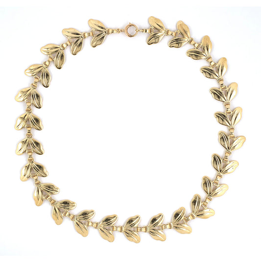 Estate Gold Leaf Necklace