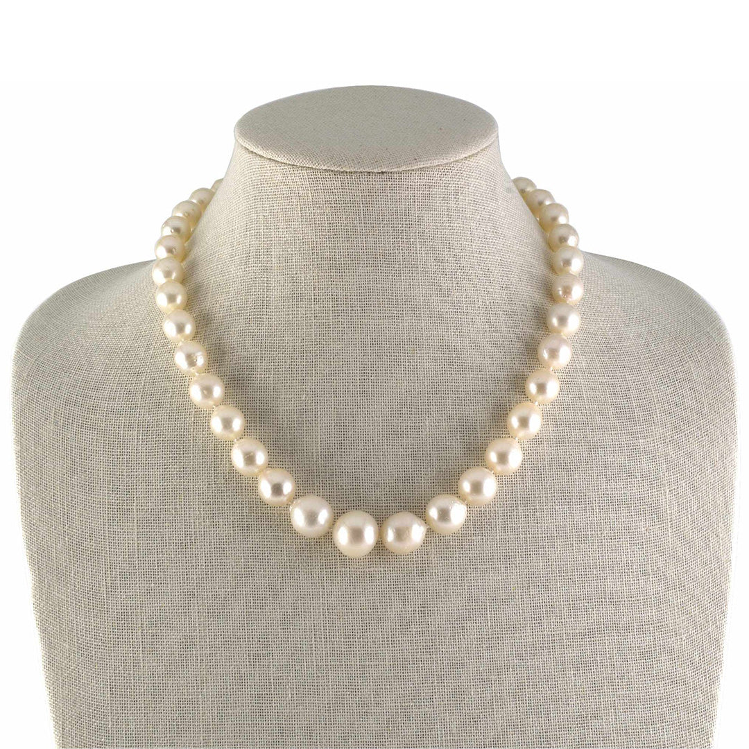 Graduated South Sea Pearl Necklace with Ruby & Sapphire Clasp