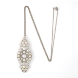 Natural Pearl & Diamond Filigree Pendant Necklace