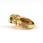 Estate Webb Emerald & Gold Ram's Head Ring