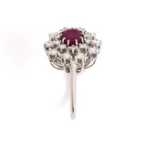 F & F Felger Burma Ruby & Diamond Tiered Cluster Ring