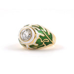 Estate Cerro Diamond & Enamel Dome Ring