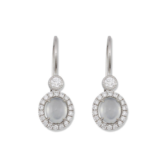 Fine Ice Jade & Diamond Drop Earrings