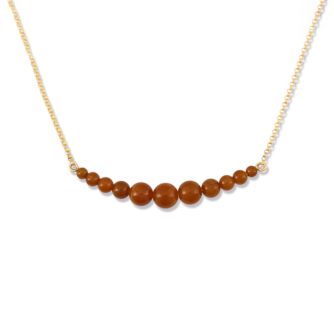 Graduated Red Jade Bead Necklace