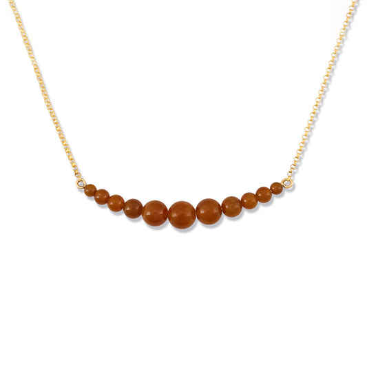 Graduated Red Jade Bead Necklace