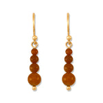 Small Graduated Red Jade Beaded Earrings