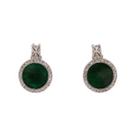 Estate Art Deco Green Onyx & Diamond Earrings