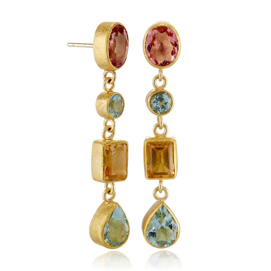 Multi-Color Gemstone Earrings