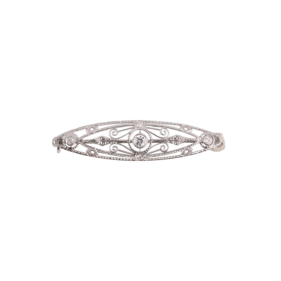 Estate Art Deco Diamond Platinum Pin