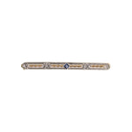 Estate Edwardian Krementz Sapphire Floral Bar Pin
