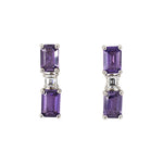 Estate Purple Sapphire & Diamond Drop Earrings