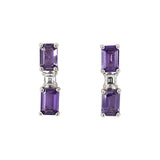 Estate Purple Sapphire & Diamond Drop Earrings