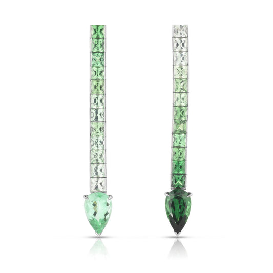 Cicada Tourmaline & Tsavorite Earrings