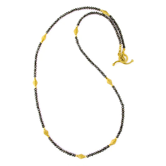 Barbara Heinrich Black Diamond Bead & Rice Spacer Necklace