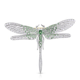 Tsavorite & Diamond Dragonfly Brooch