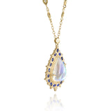Moonstone & Sapphire Pendant Necklace