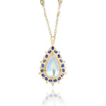 Adel Chefridi Moonstone & Sapphire Pendant Necklace